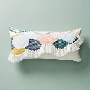 Hello Hydrangea Anthropologie Scalloped Knit Lumbar Throw Pillow